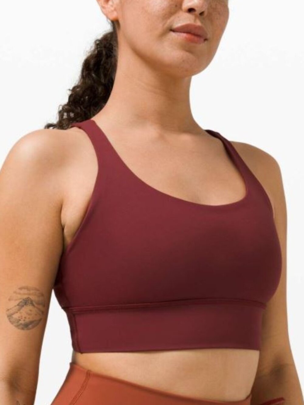Lululemon Burgundy Energy Long Line Sports Bra - Size 4